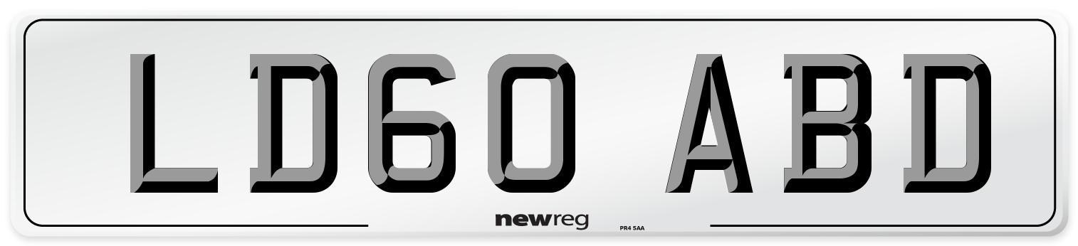 LD60 ABD Number Plate from New Reg